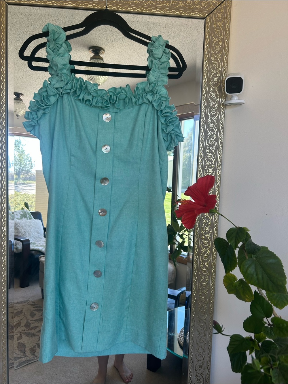 Mint Ruffle Button-Up Mini Dress | Coquette Cottagecore